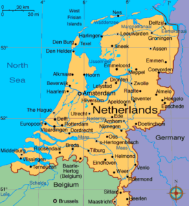 خريطة هولندا مفصلة بالانجليزي