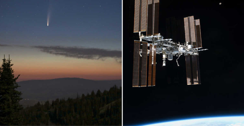 The International Space Station & Comet NEOWISE