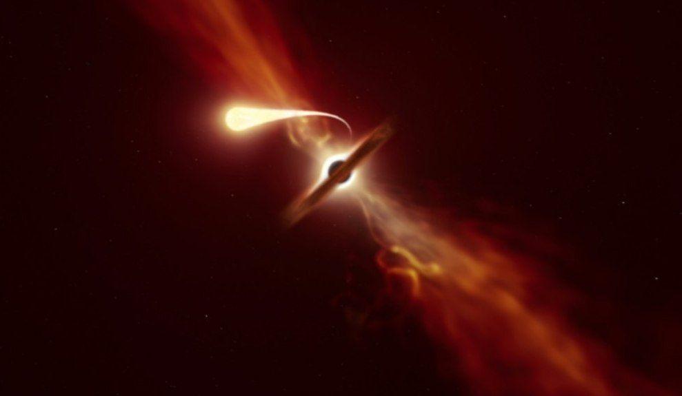 تلسكوبات تلتقط لحظة ابتلاع ثقب أسود عملاق لنجم بحجم الشمس