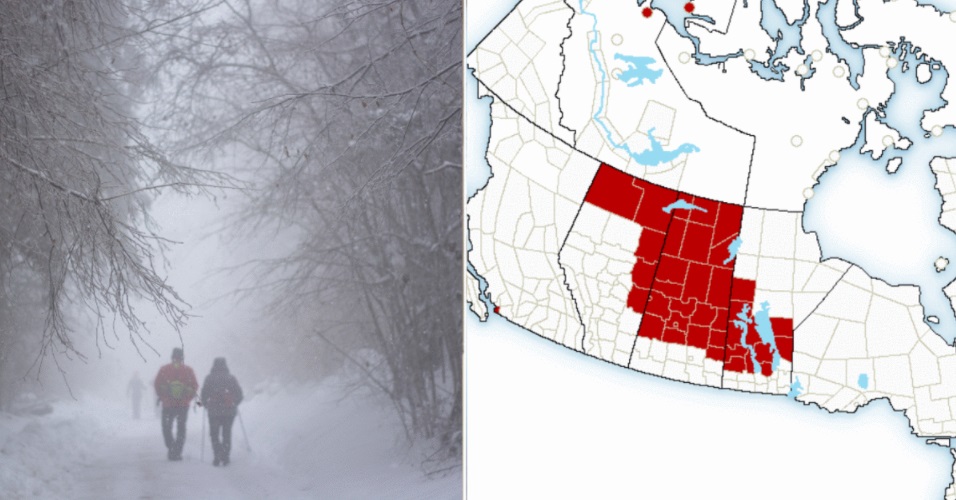 البيئة الكندية تحذر 3 مقاطعات من البرد القارس مع درجات حرارة تبلغ -40 درجة مئوية