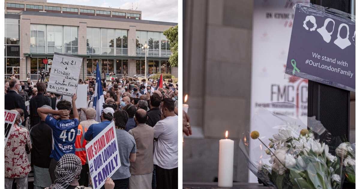 صور مؤثرة من الوقفة الاحتجاجية بمونتريال لإحياء ذكرى العائلة المسلمة التي قُتلت