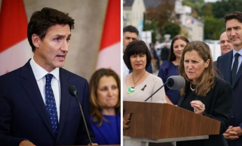 رئيس وزراء كندا ووزيرة المالية الكندية