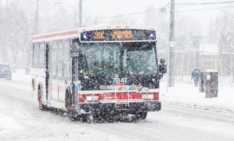 عاصفة شتوية شديدة في تورنتو والحافلات تتخطى عشرات المحطات