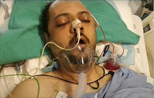 محمد أبو مرزوق بعد تعرضه للضرب على يد شقيقين من برامبتون في 2018
