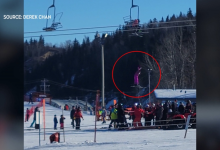 التقاط طفل سقط من مصعد تزلج في كندا