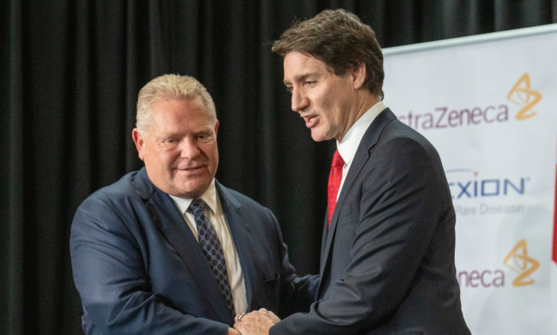 رئيس الوزراء جاستن ترودو ورئيس وزراء أونتاريو دوج فورد