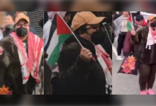 الشرطة تبحث عن امرأة بزعم أنها ضربت ضابطة خلال احتجاج مؤيد لفلسطين
