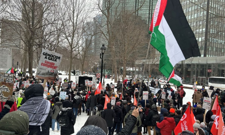 كبرى النقابات العمالية في كيبيك تنضم إلى مظاهرة لدعم الشعب الفلسطيني